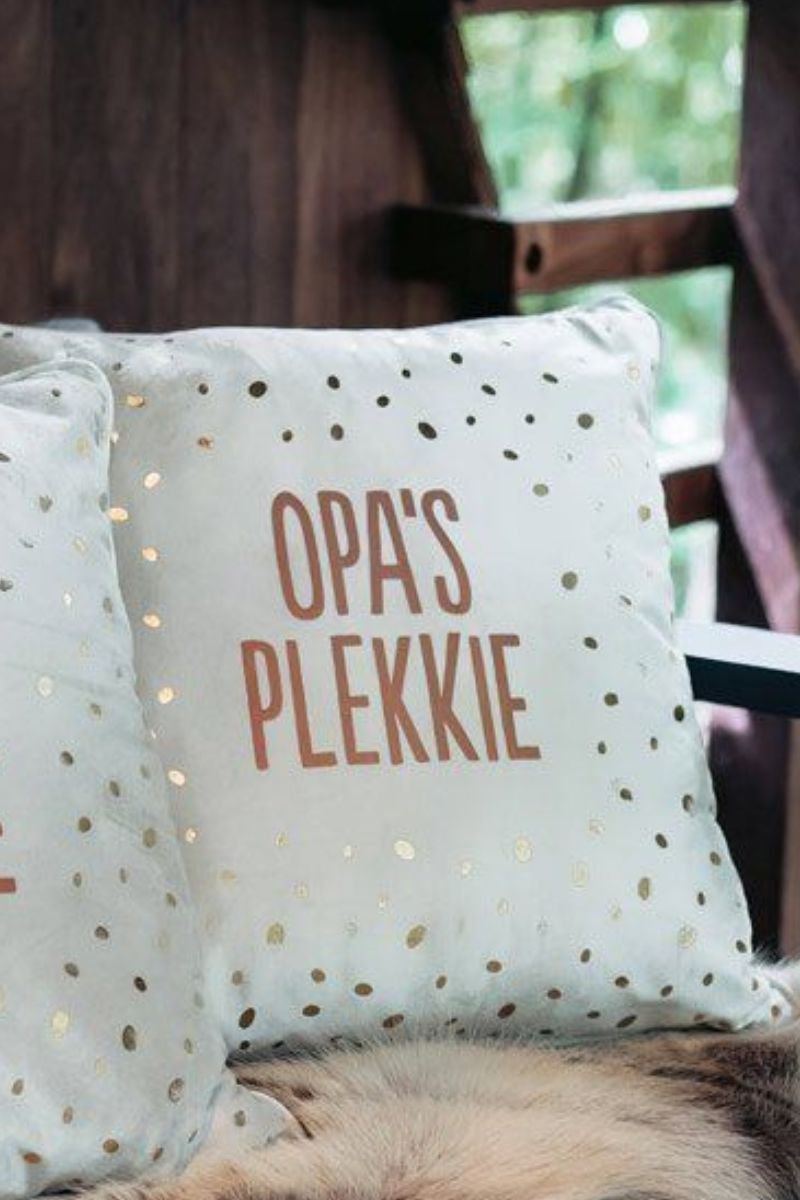 100% Leuk Kussen Opa's Plekkie