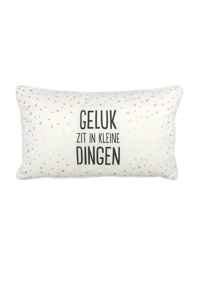 100% Leuk Kussen Geluk zit in kleine dingen