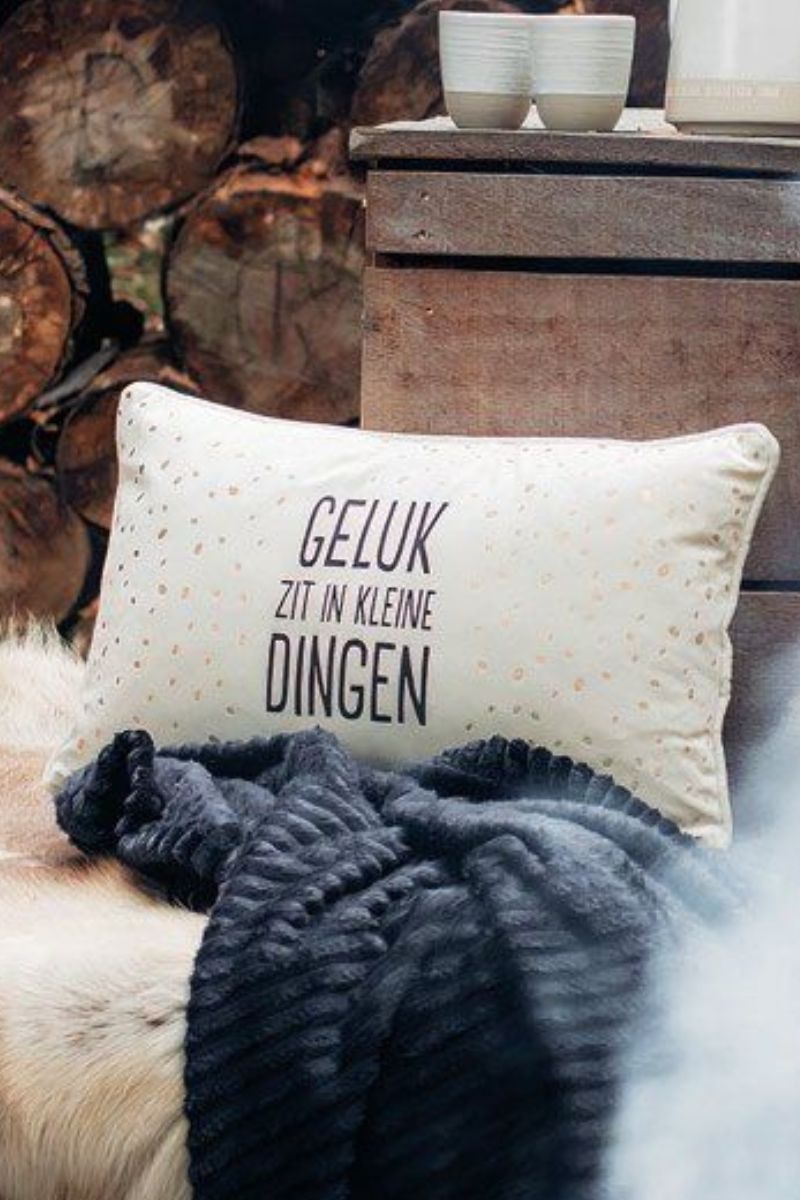 100% Leuk Kussen Geluk zit in kleine dingen