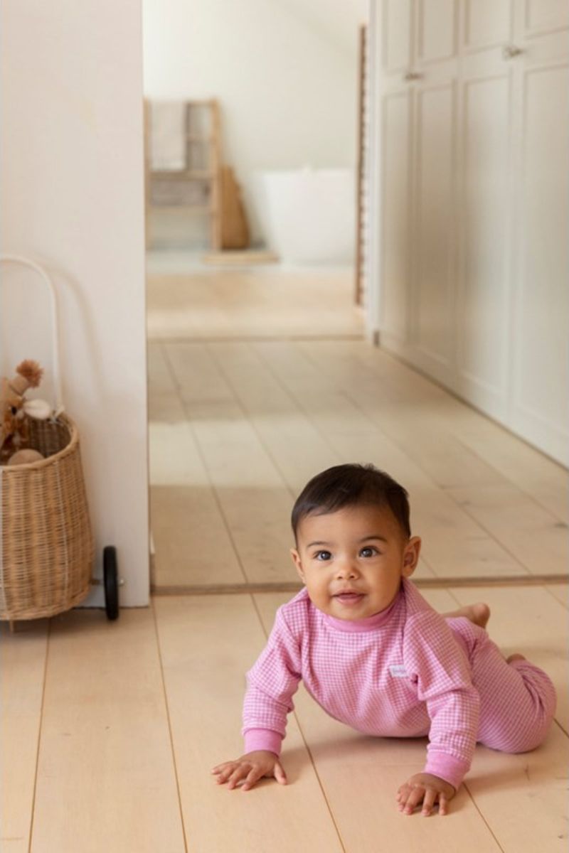 Feetje Pyjama Wafel Roze Melange