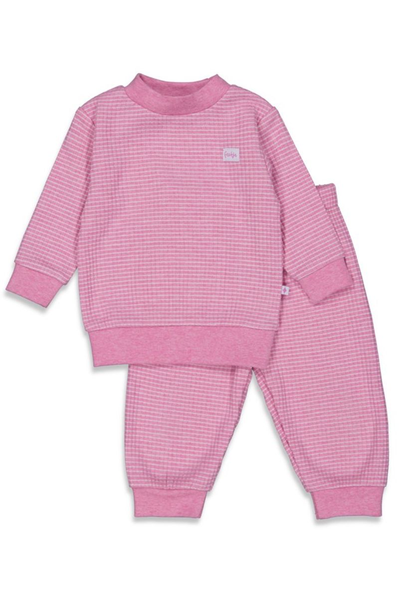 Feetje Pyjama Wafel Roze Melange