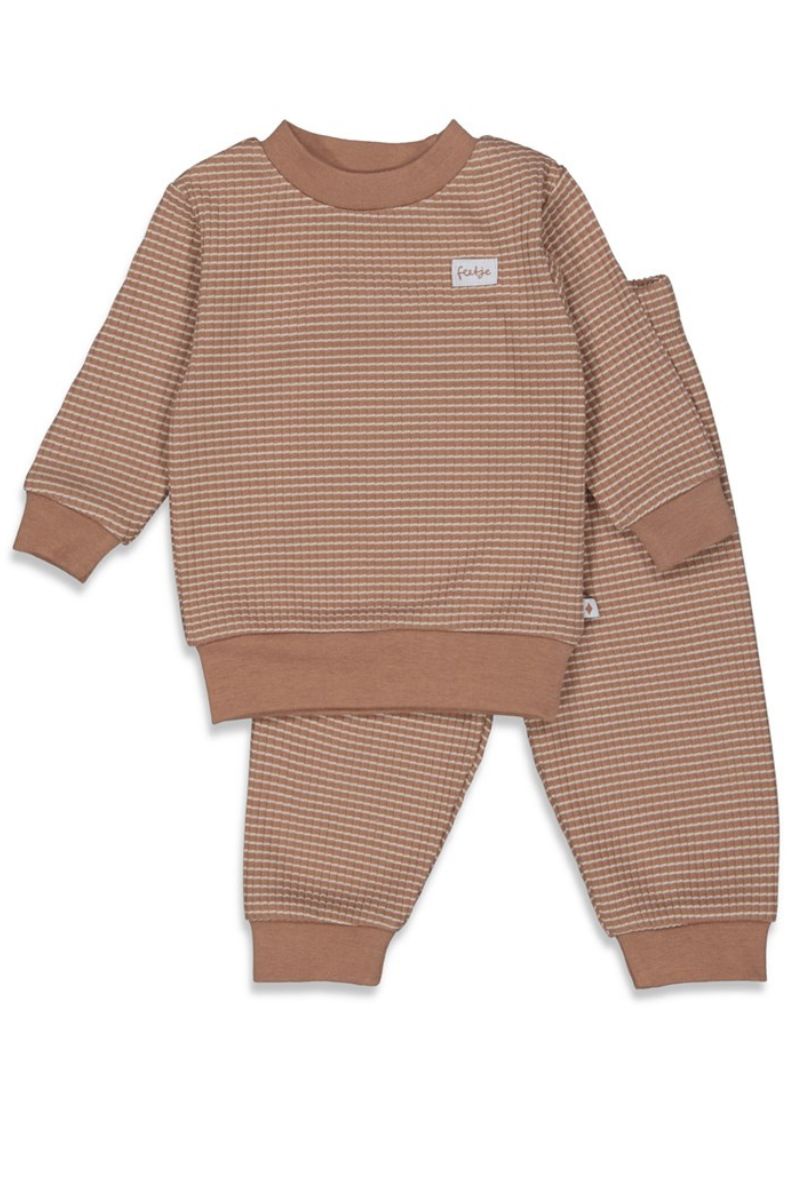 Feetje Pyjama Wafel Bruin