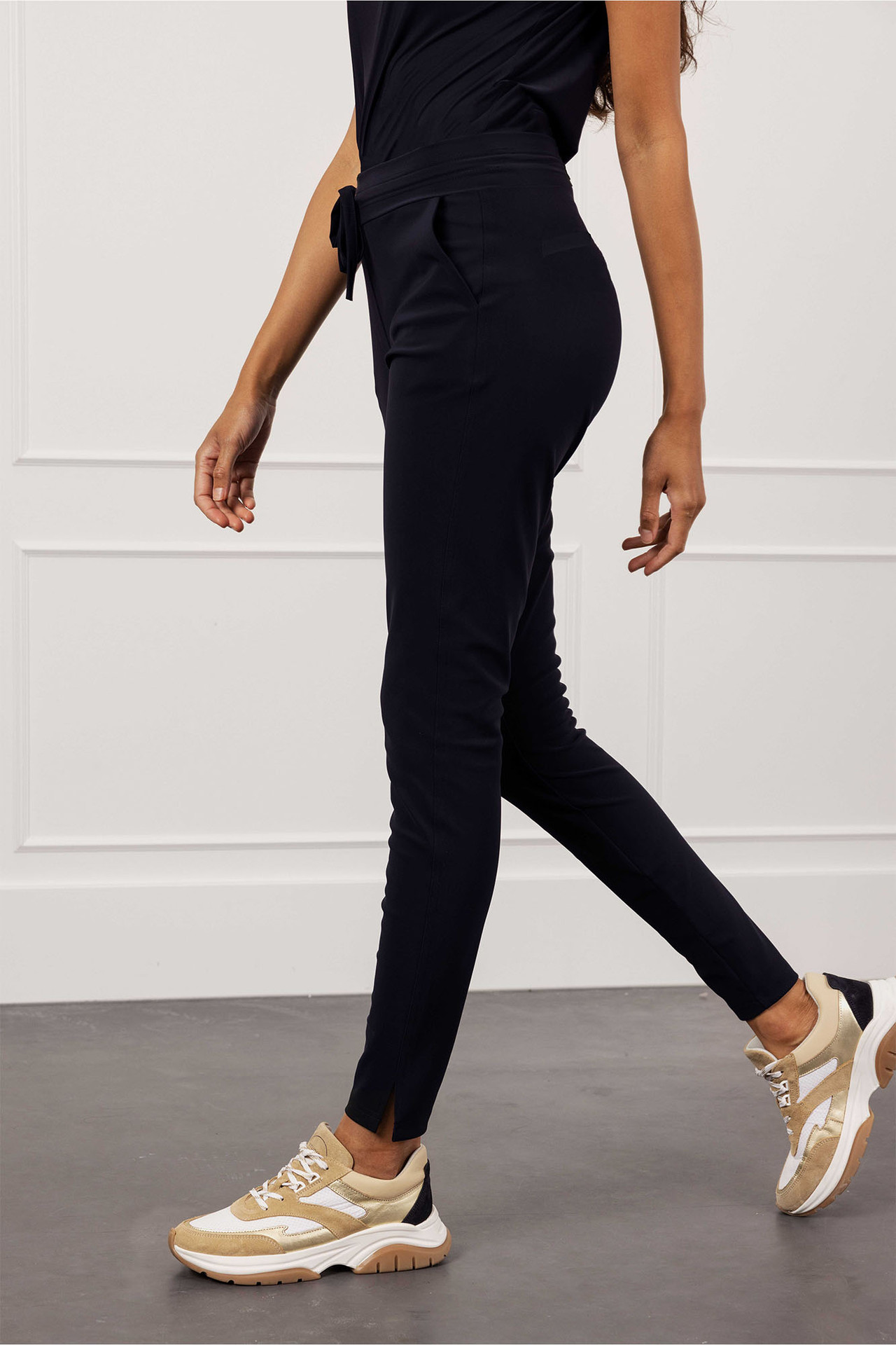 Studio Anneloes Downstairs Bonded Trousers Dark Blue