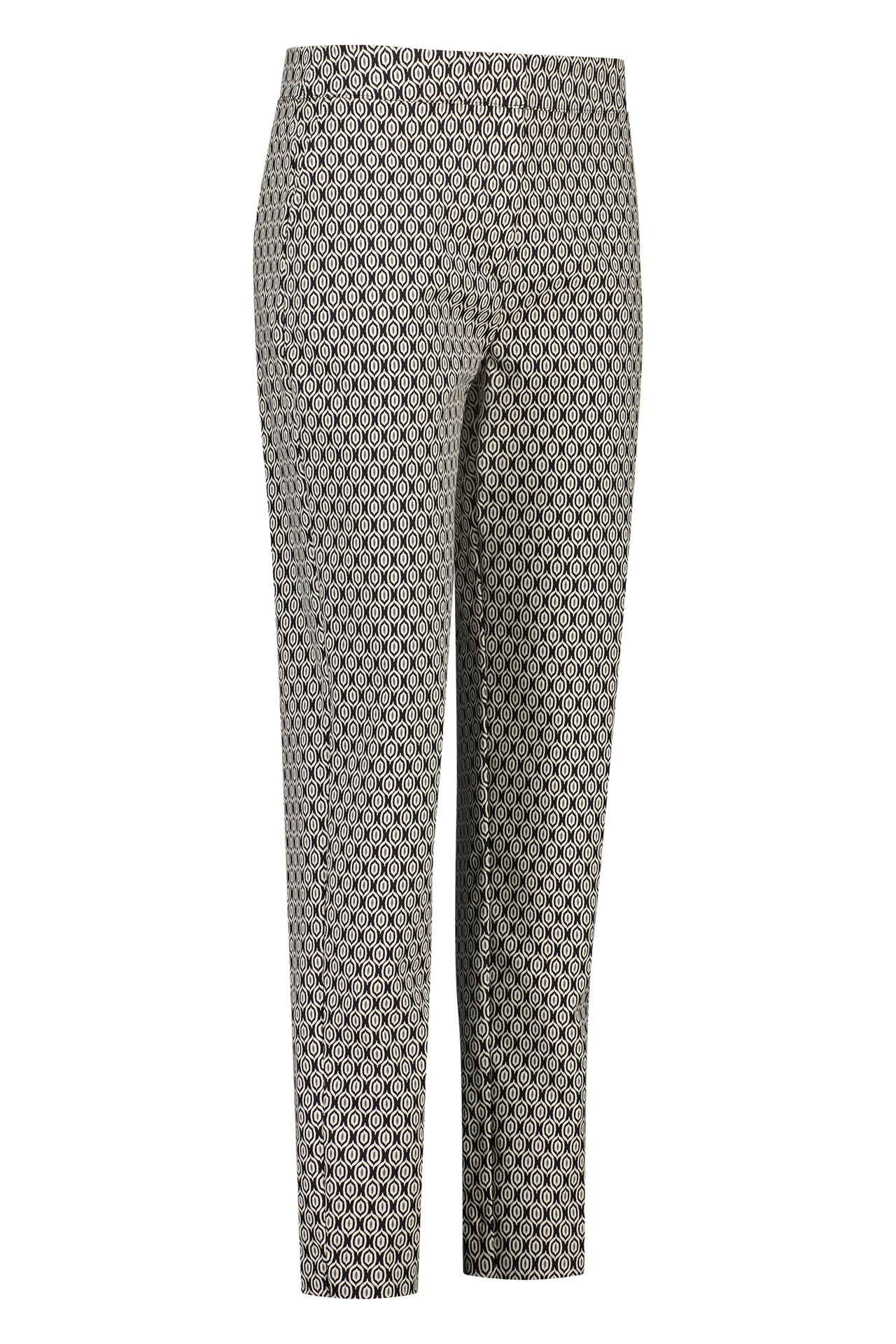 Studio Anneloes Mira Ornmt Jacquard Trousers Black/Offwhite