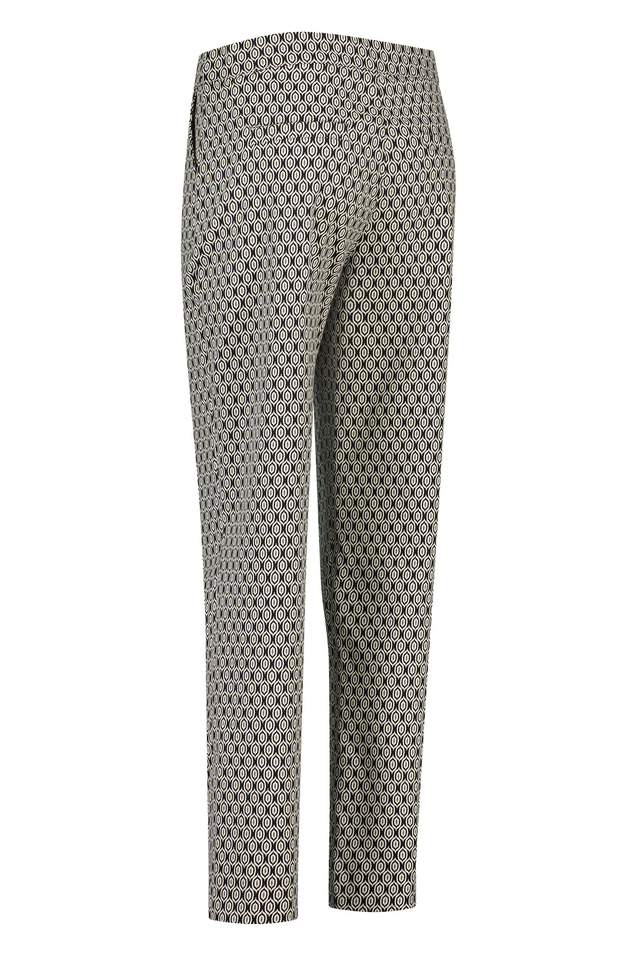 Studio Anneloes Mira Ornmt Jacquard Trousers Black/Offwhite