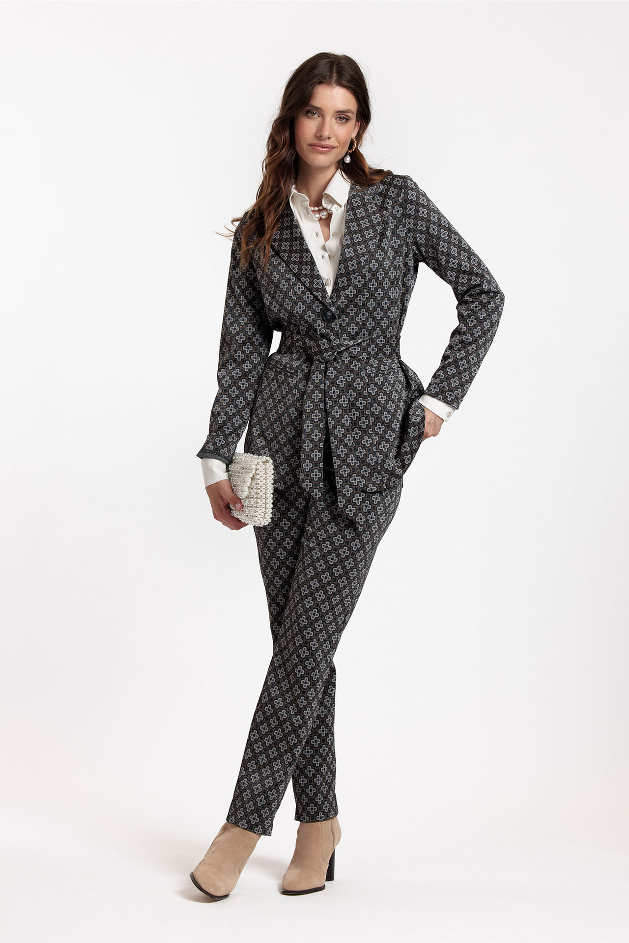 Studio Anneloes Yada Clover Punto Blazer Cinnamon/Black