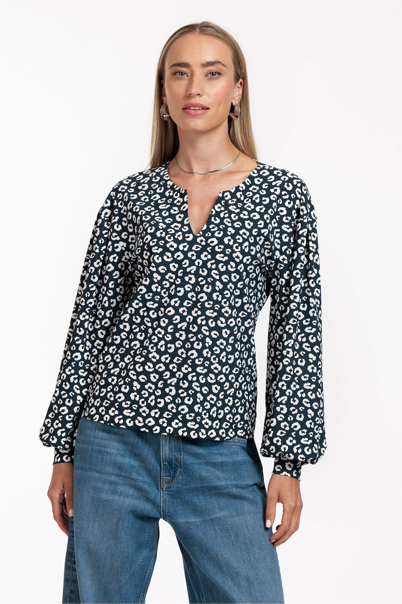 Studio Anneloes Leah Leopard Top Dark blue/Kit