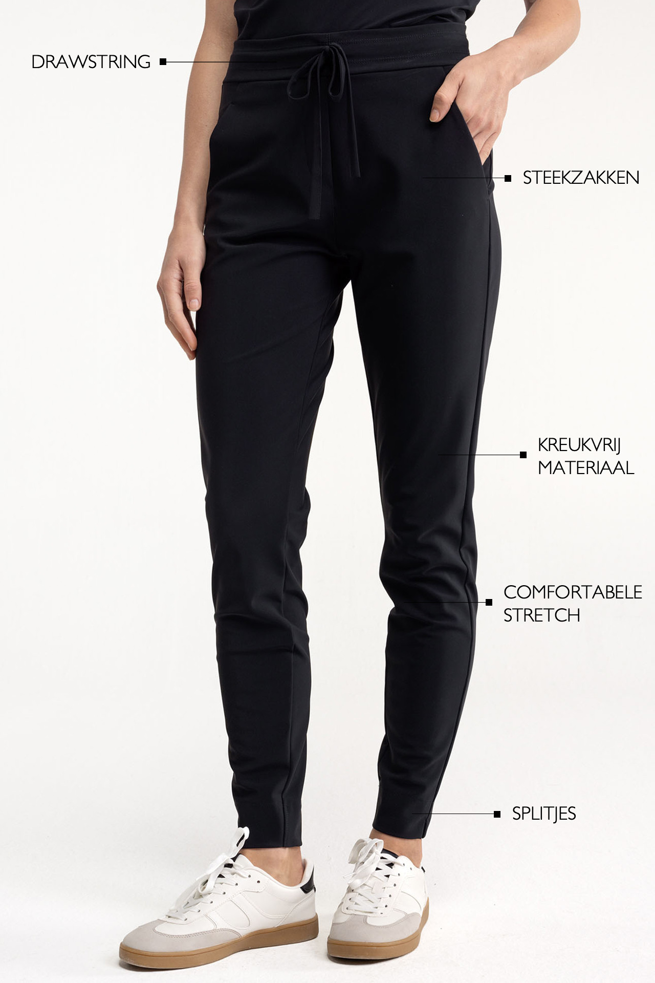 Studio Anneloes Downstairs Bonded Trousers Zwart