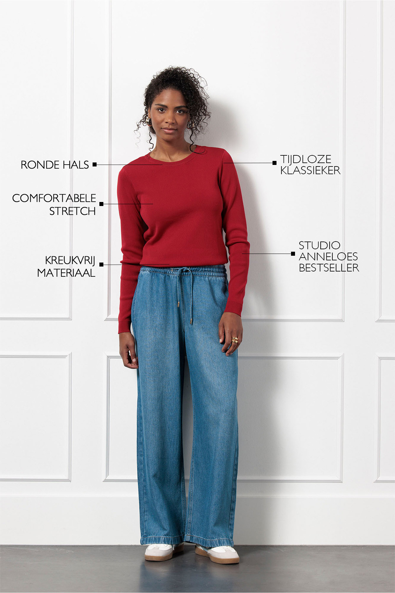 Studio Anneloes Lana Pullover Deep Red