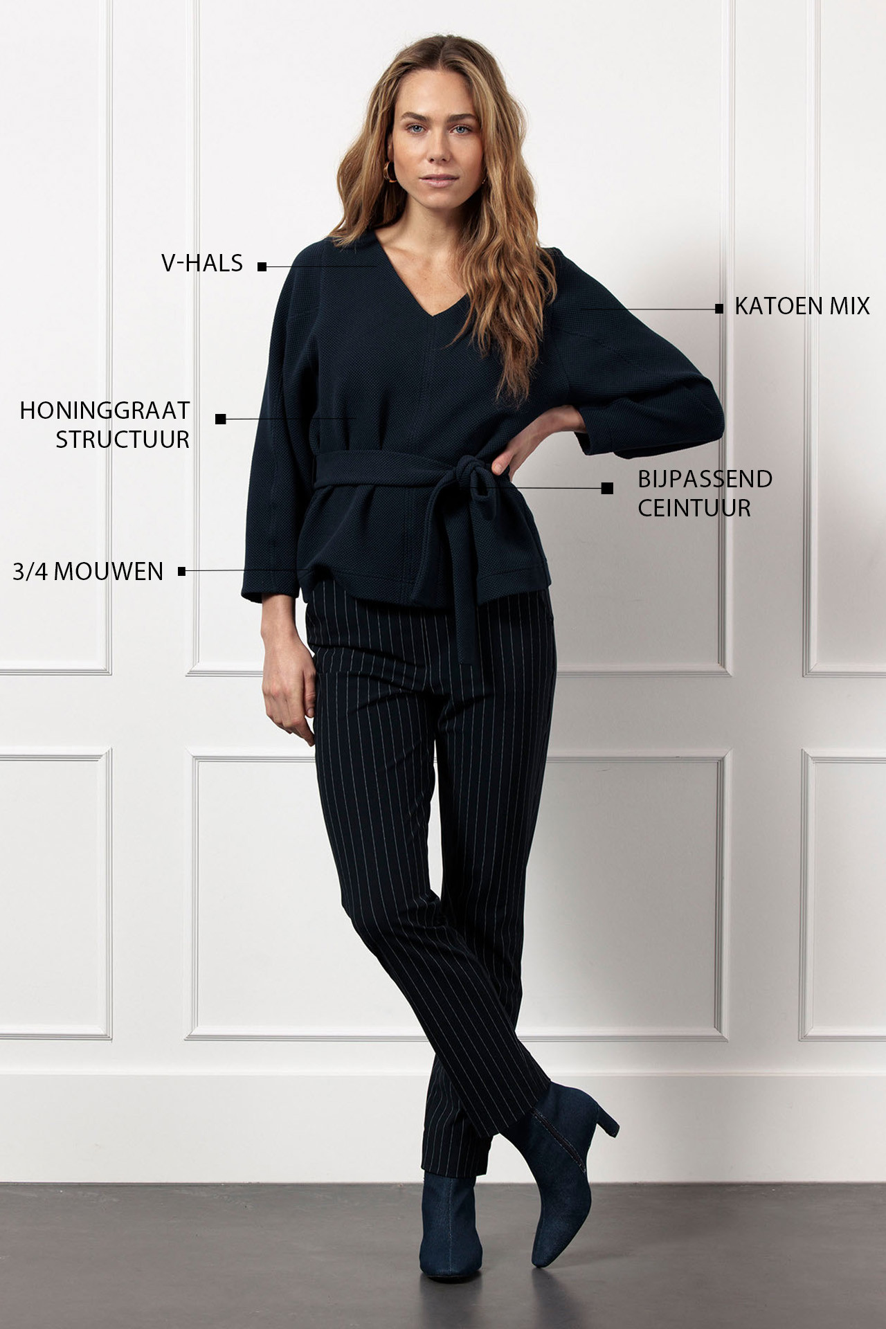 Studio Anneloes Gaby Honeycomb Top Dark Blue