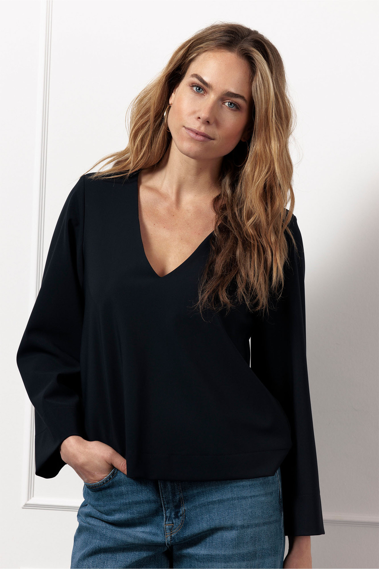 Studio Anneloes Cilou Bonded Top Dark Blue