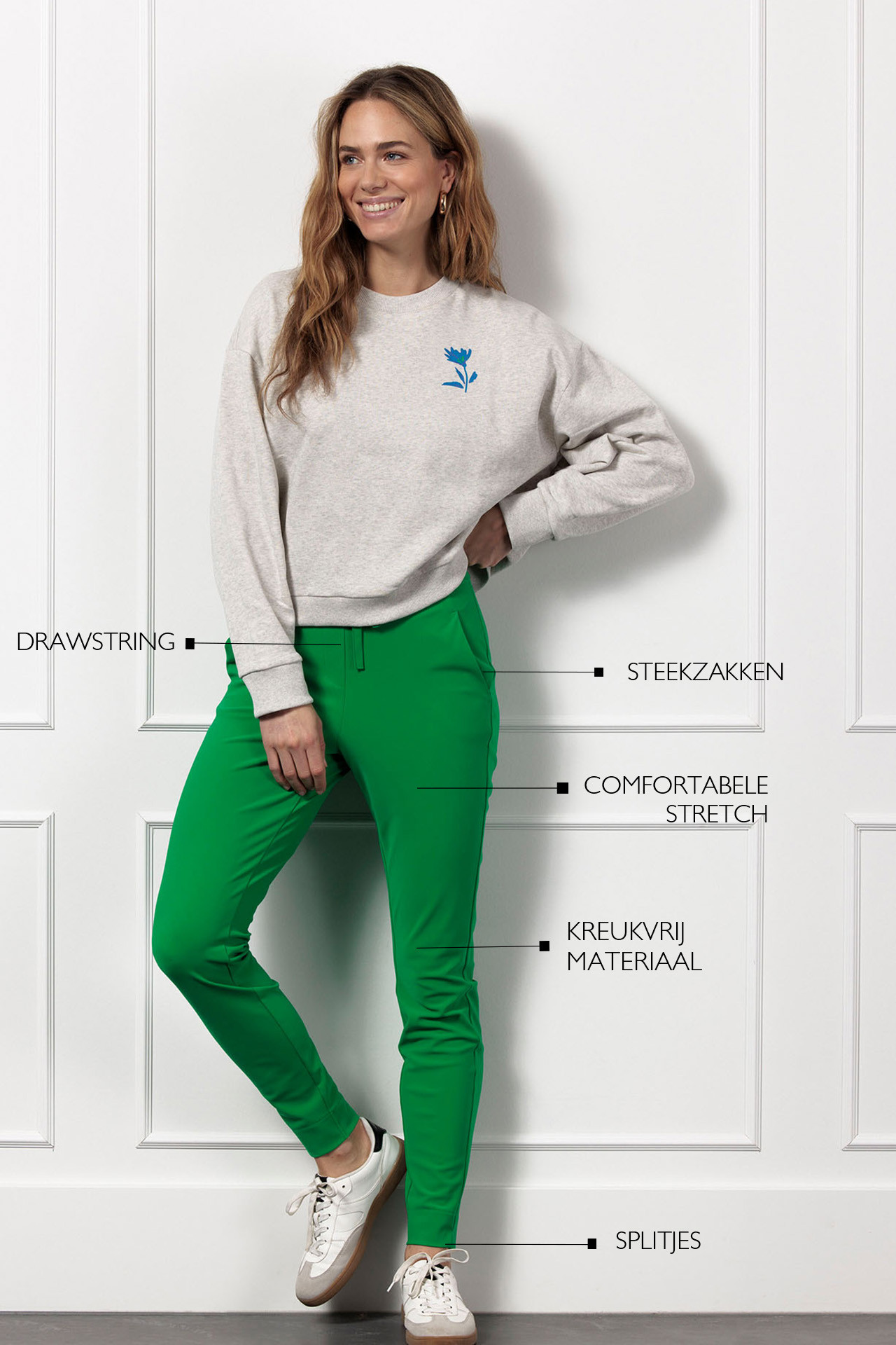 Studio Anneloes Downstairs Bonded Trousers Clover Green
