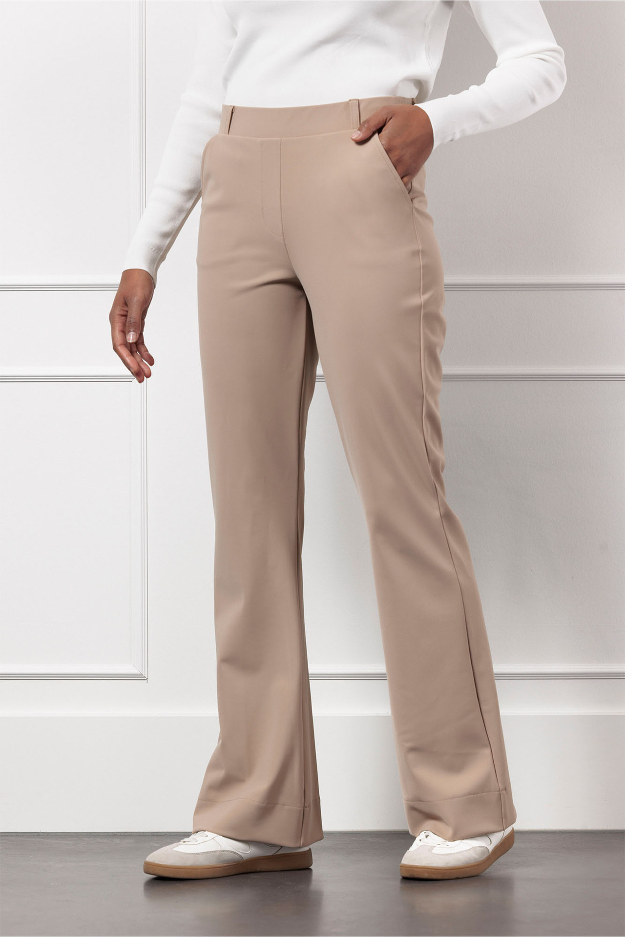 Studio Anneloes Flair Bonded Trousers Latte