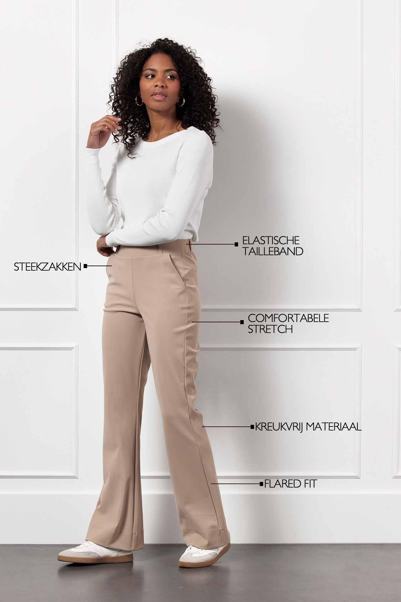 Studio Anneloes Flair Bonded Trousers Latte