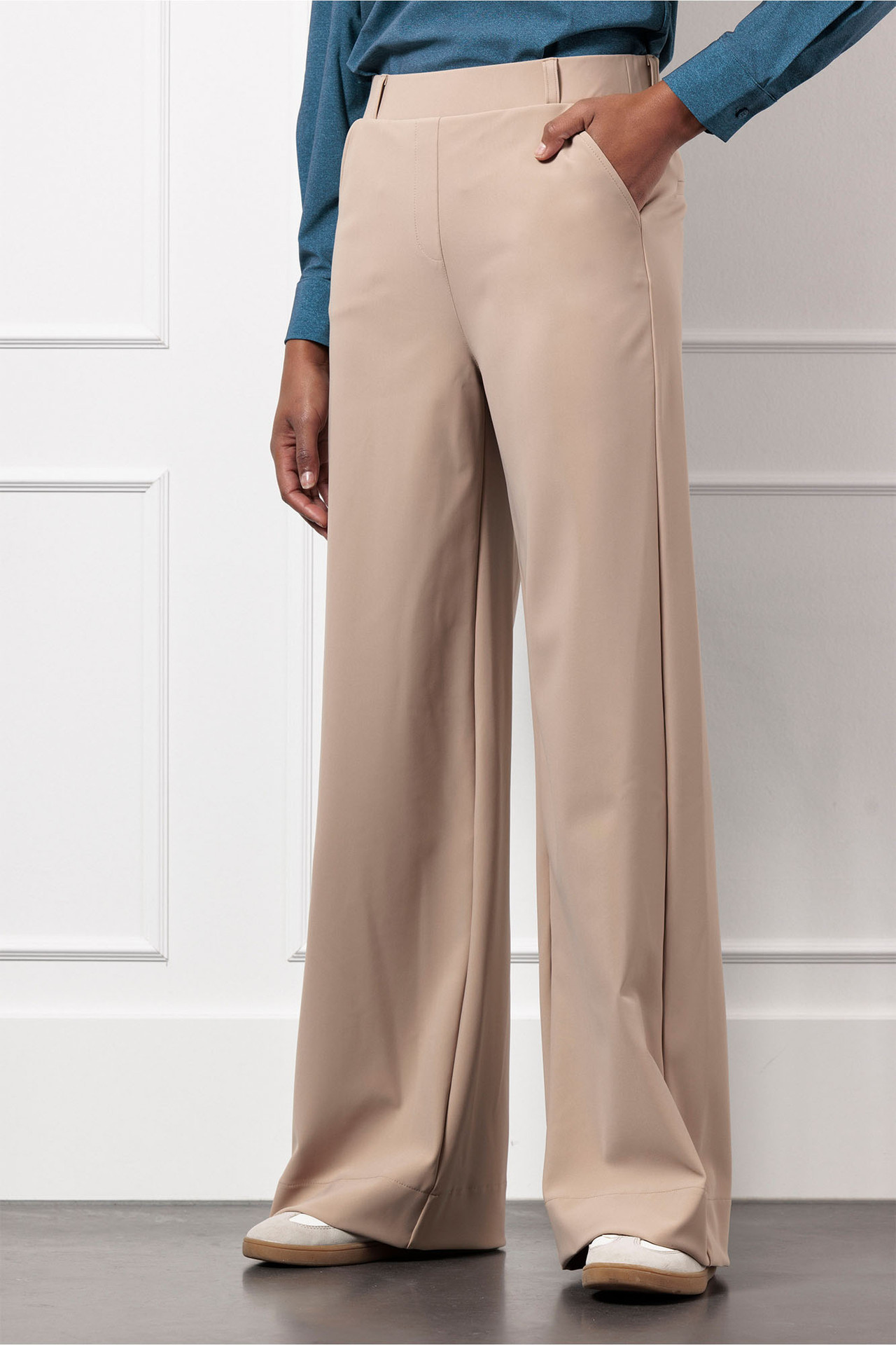 Studio Anneloes Lexie Bonded Trousers Latte