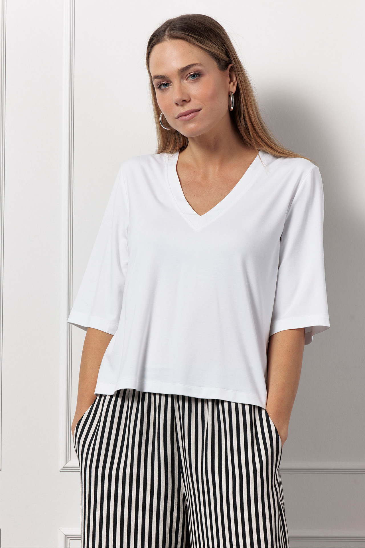 Studio Anneloes Fiore Vneck Shirt White