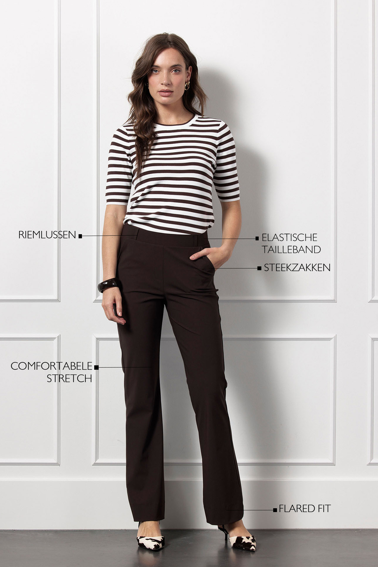 Studio Anneloes Flair Bonded Trousers Espresso