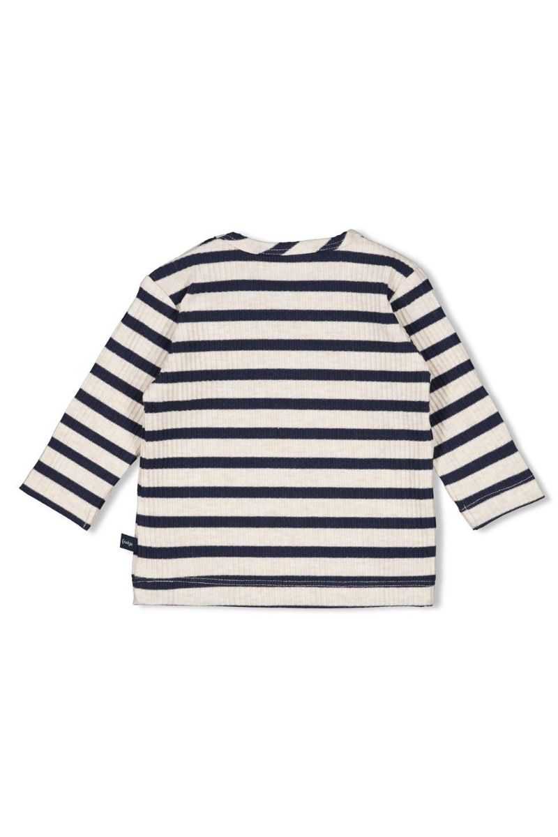 Feetje Longsleeve Rib Streep Lets Go! Marine