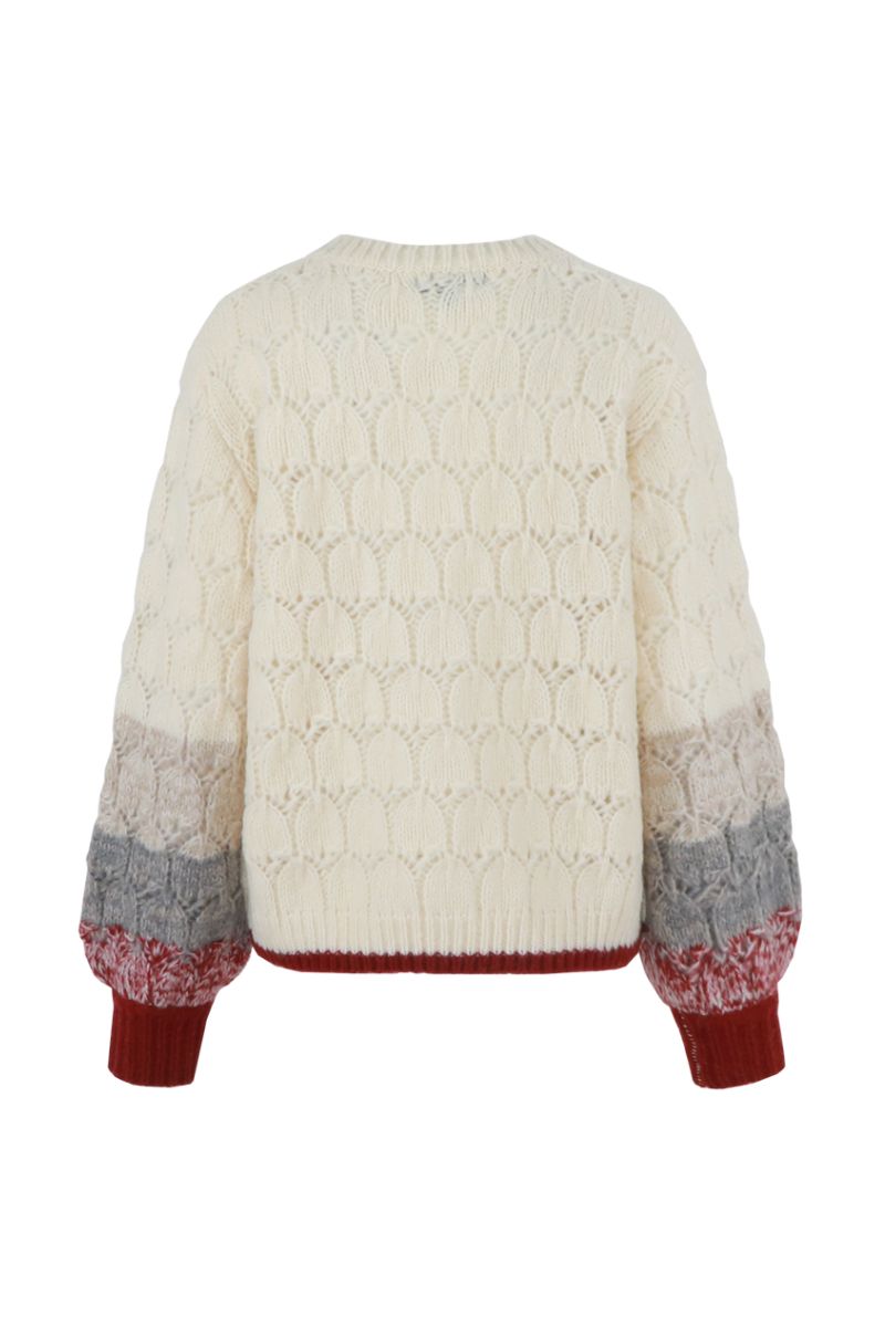 G-maxx Mina Cardigan Sand/Mauve Wine
