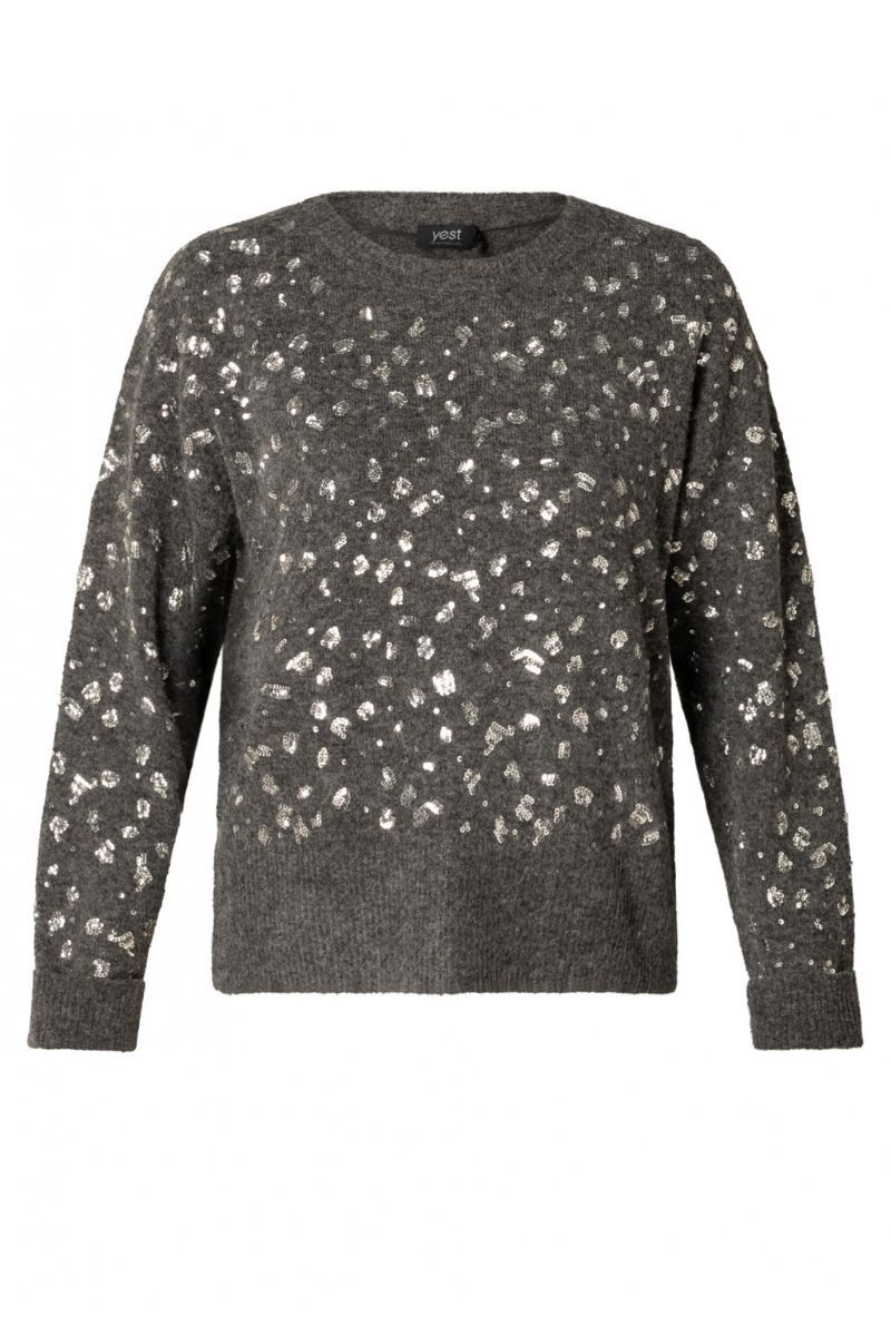 Yest Braelyn Trui Dark Grey/Melange
