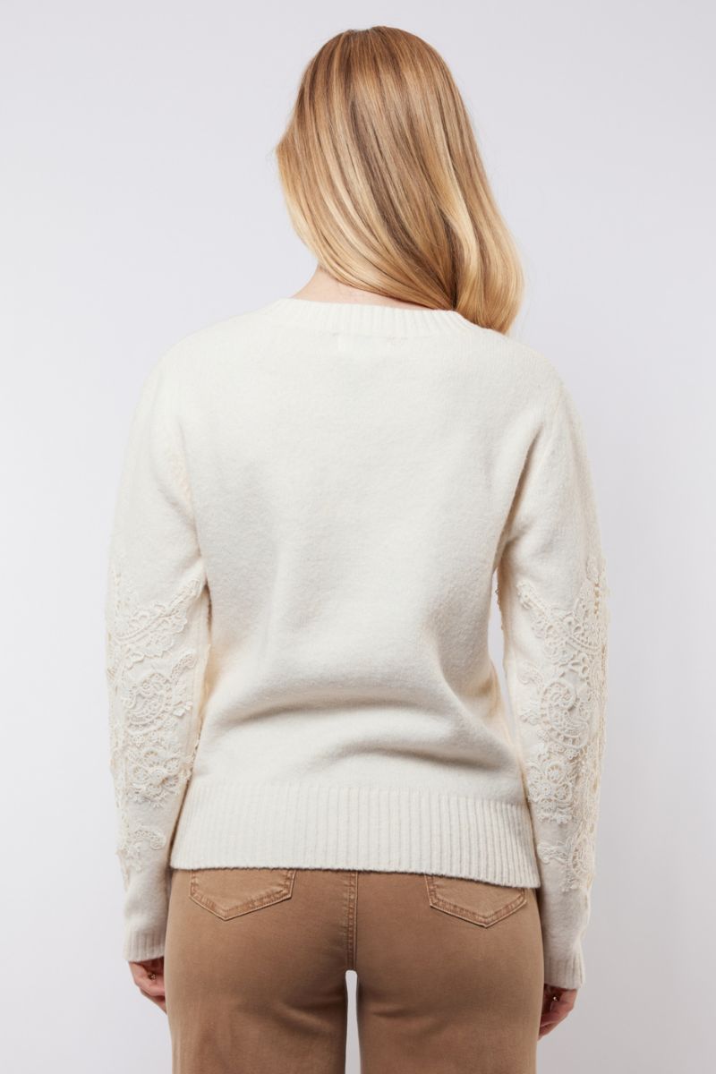 C&S The Label Katja Knit Pullover Wool White