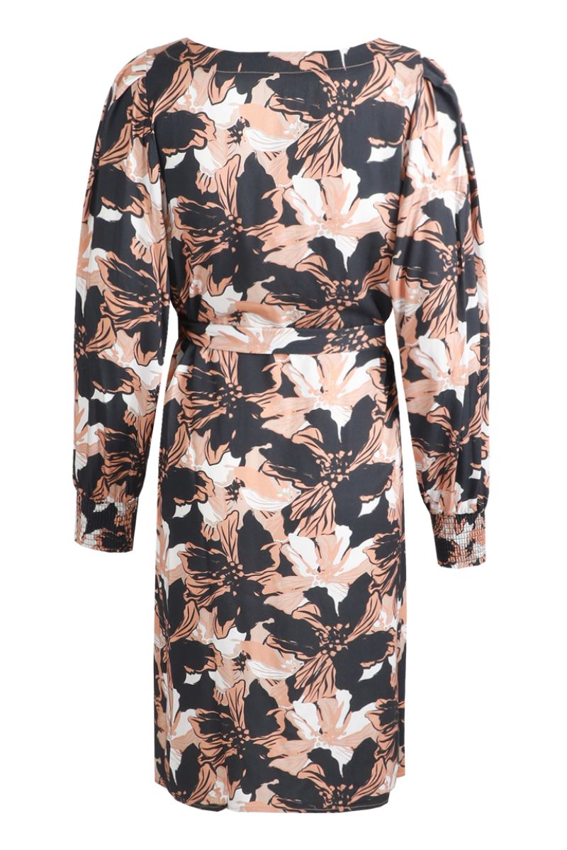 C&S The Label Denise Dress Black/Cognac