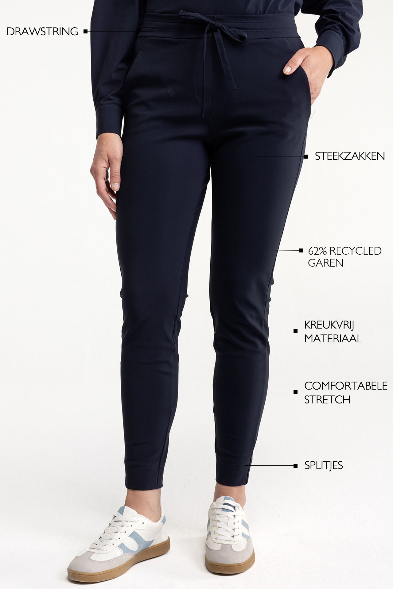 Studio Anneloes Downstairs Bonded Trousers Donkerblauw