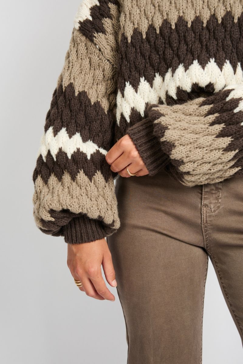 C&S The Label Kool Knit Pullover Dark Chocolate/Bronze