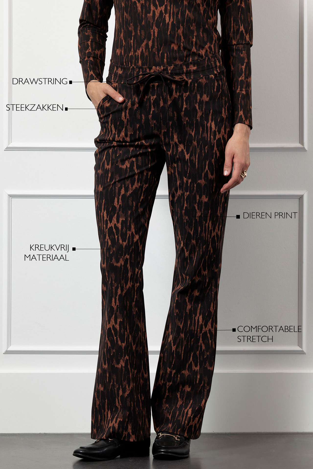 Studio Anneloes Flair Drawstring Animal Trousers Multicolor