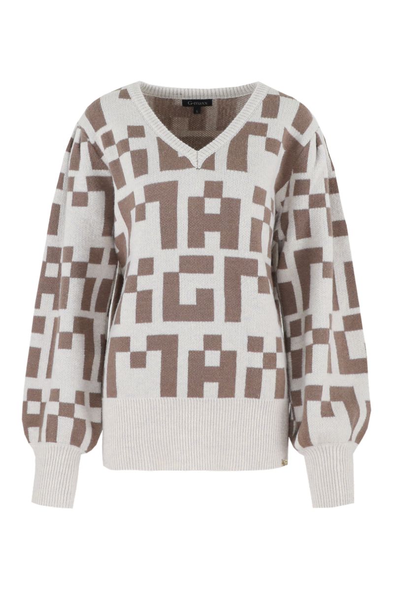 G-maxx Mavina Knitting Sweater Grey Brown/Wood Ash