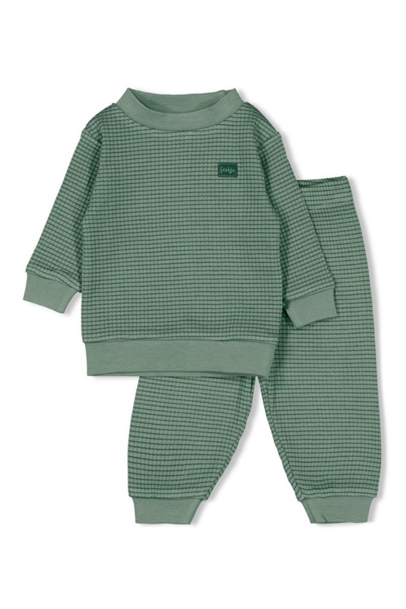 Feetje Wafelpyjama Family Limited Edition Zeegroen