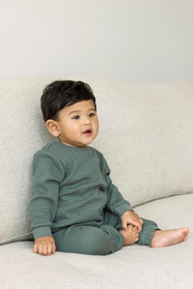 Feetje Wafelpyjama Family Limited Edition Zeegroen