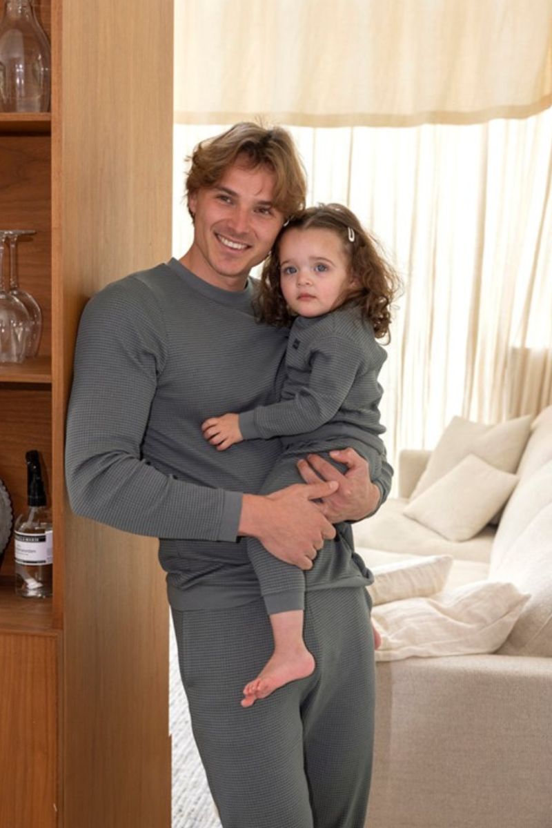 Feetje Wafelpyjama Volwassen Family Limited Edition Zeegroen