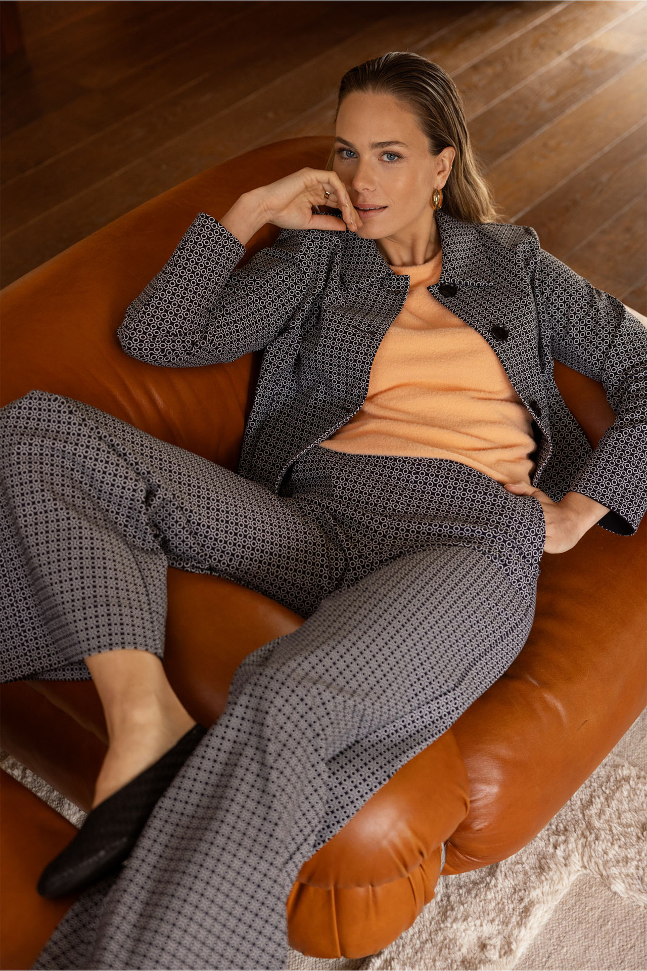Studio Anneloes Lexie Bonded Circle Trousers Black/Kit