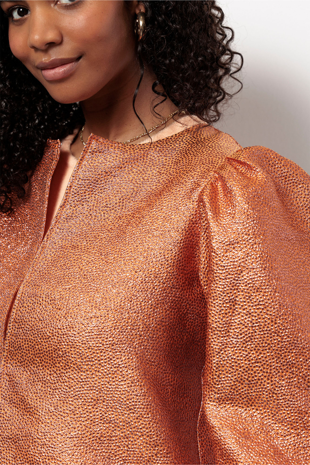 Studio Anneloes Plien Jacquard Blouse Orange