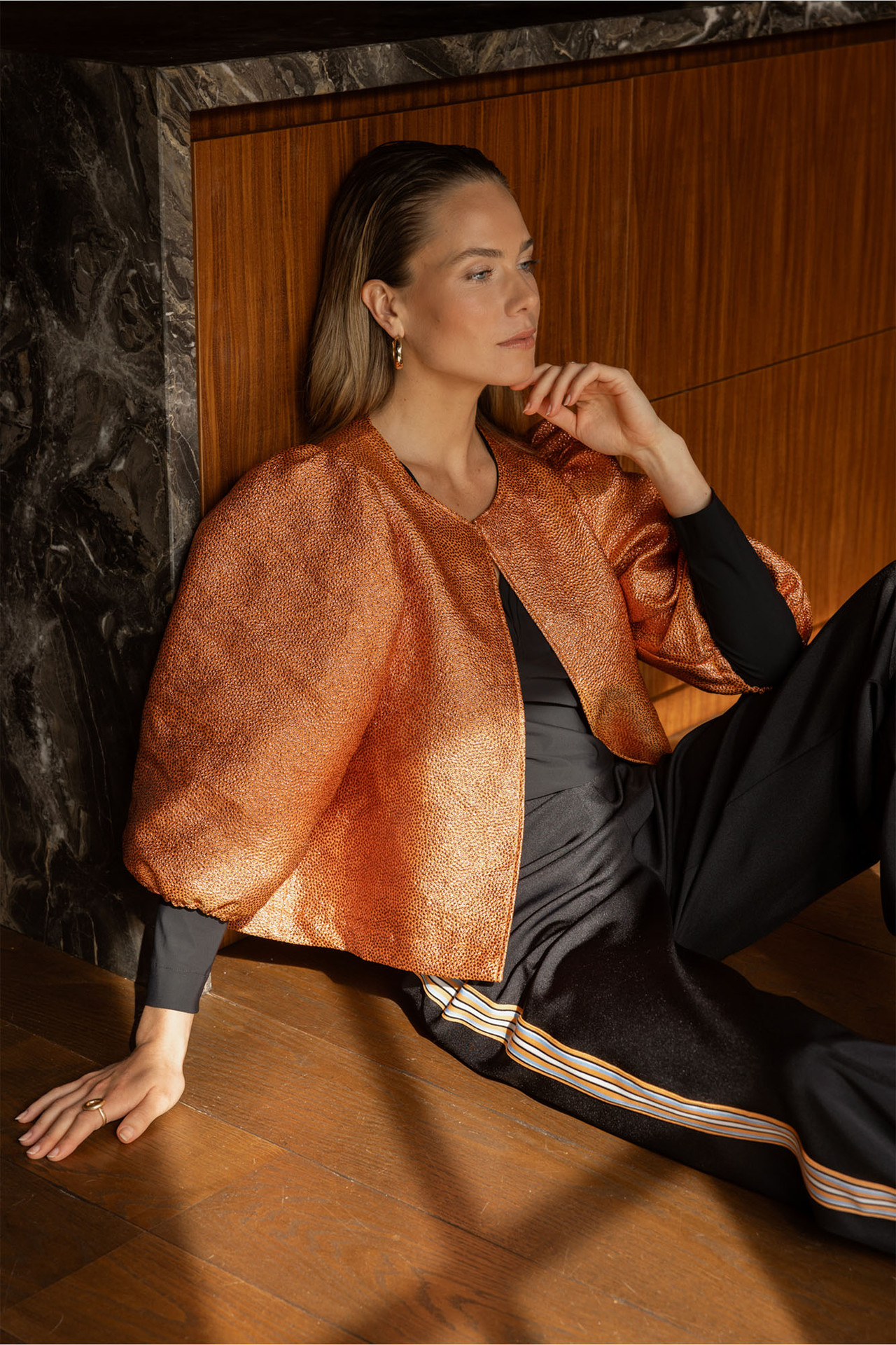 Studio Anneloes Plien Jacquard Blouse Orange
