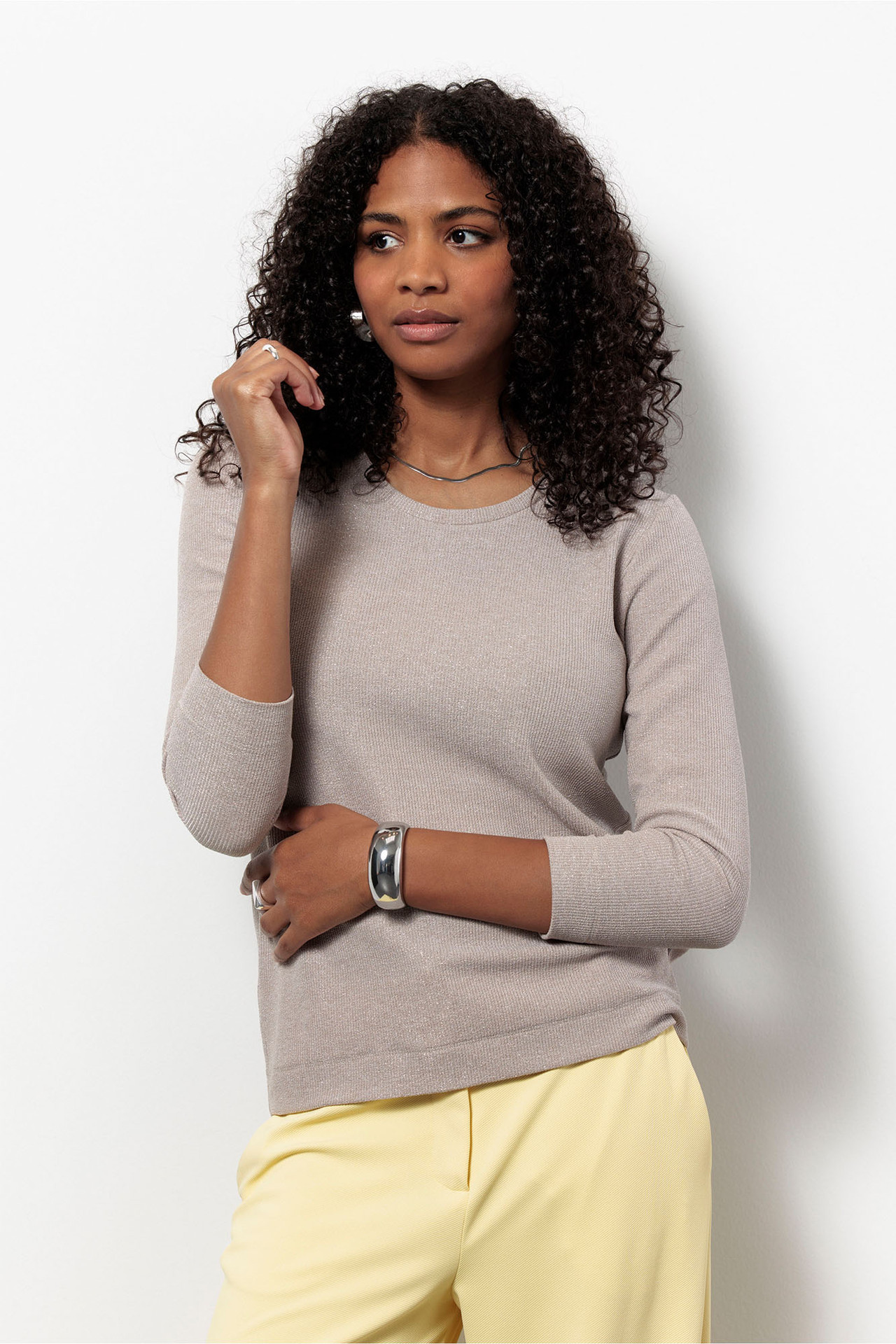 Studio Anneloes Risa Rib Top Latte
