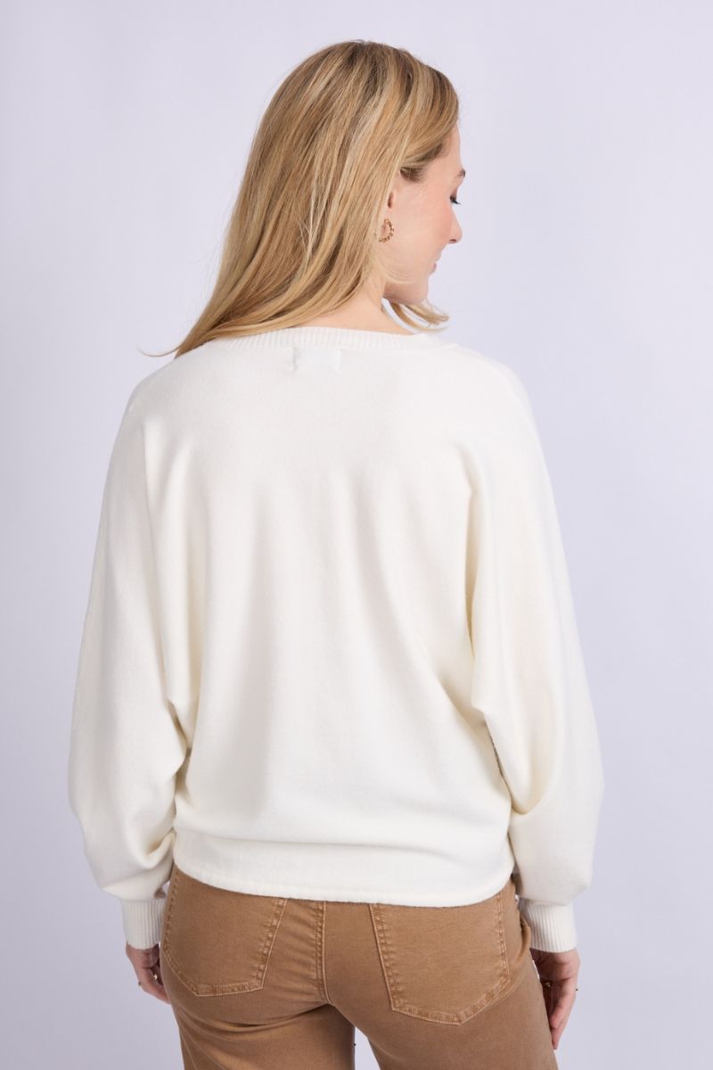 C&S The Label Kiara Knit Cardigan Wool White