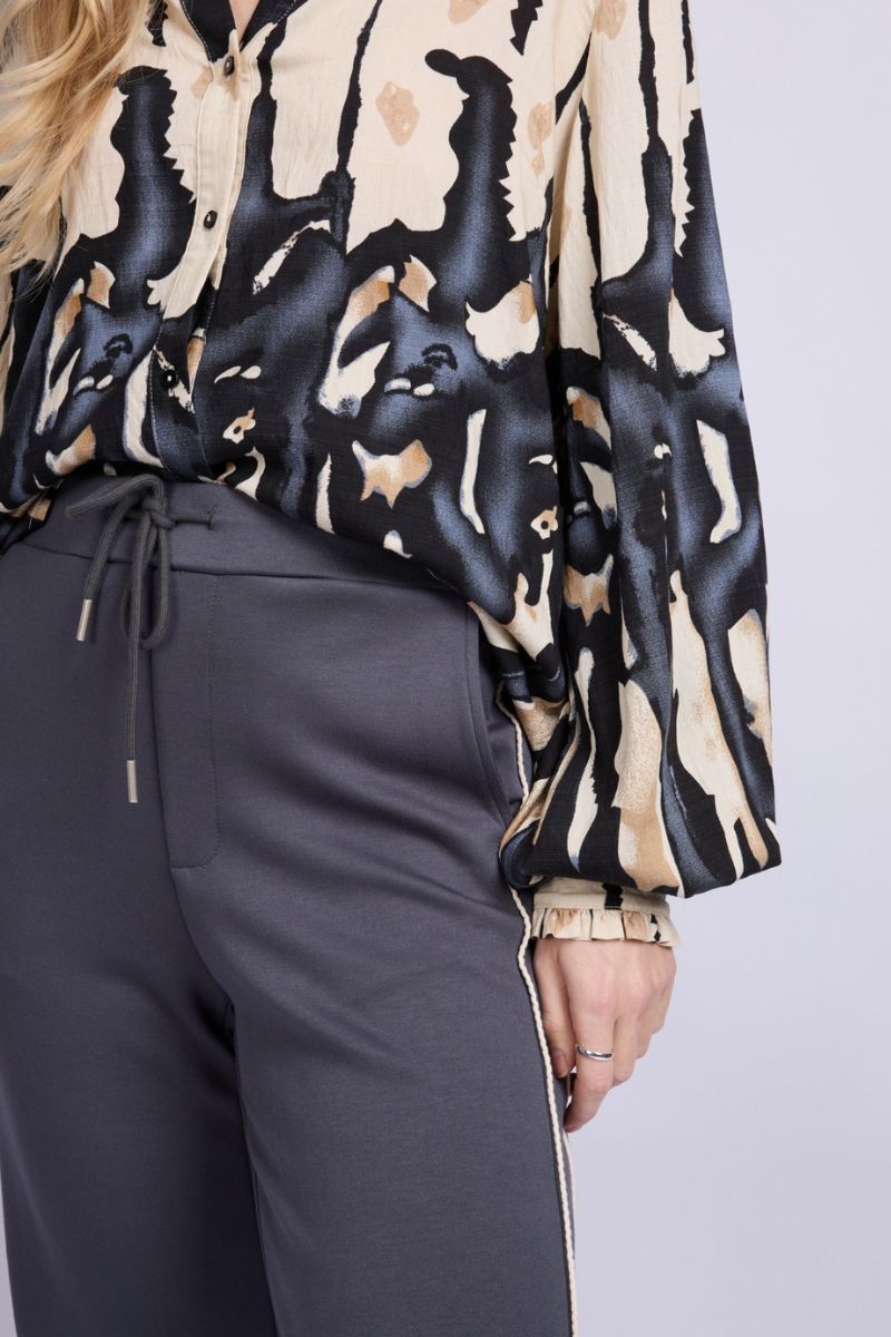 C&S The Label Lara Blouse Sand/Light Jeans Blue