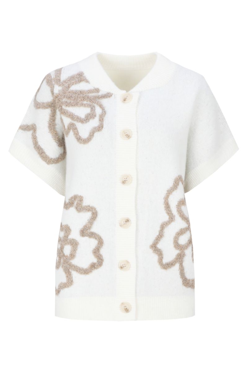 C&S The Label Kalila Knit Cardigan Wool White
