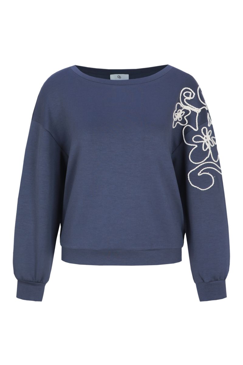 C&S The Label Wilhelmina Sweater Dark Jeans Blue