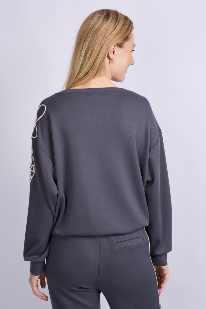C&S The Label Wilhelmina Sweater Dark Jeans Blue
