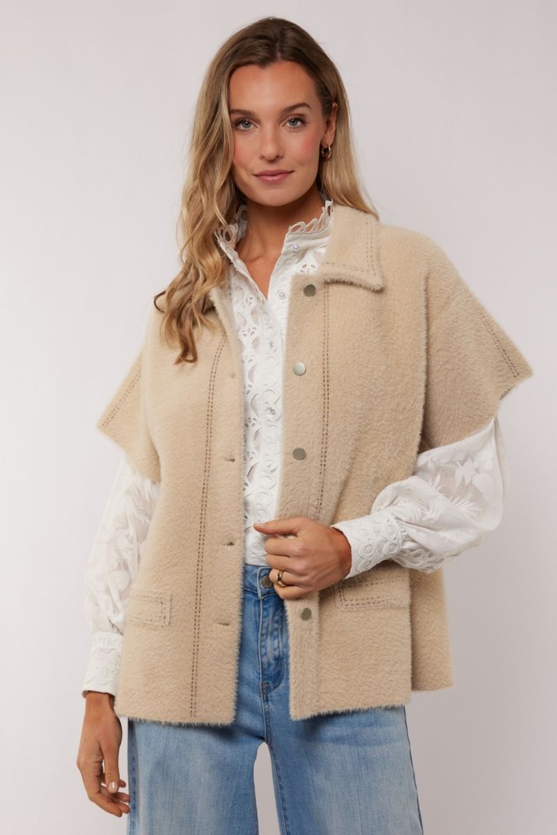 G-maxx Jayleen Knitting Cardigan Sand