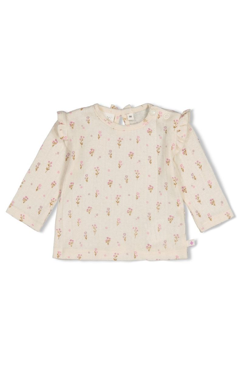 Feetje Longsleeve Pointelle Rib AOP Flower Ranch Offwhite