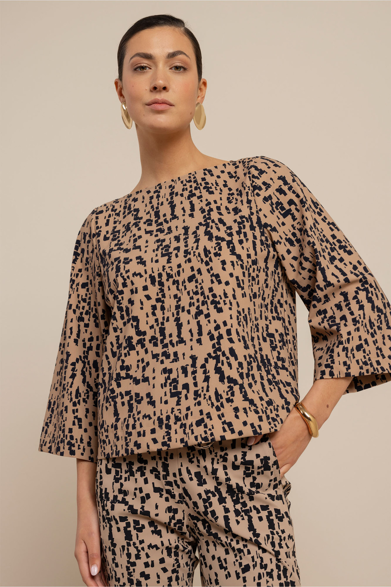 Studio Anneloes Ilja Block Top Latte/Dark Blue