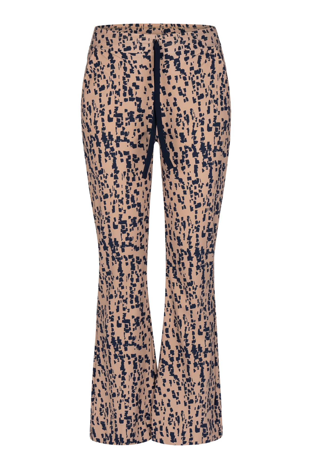 Studio Anneloes Flair Drawstring Block Trousers Latte/Dark Blue