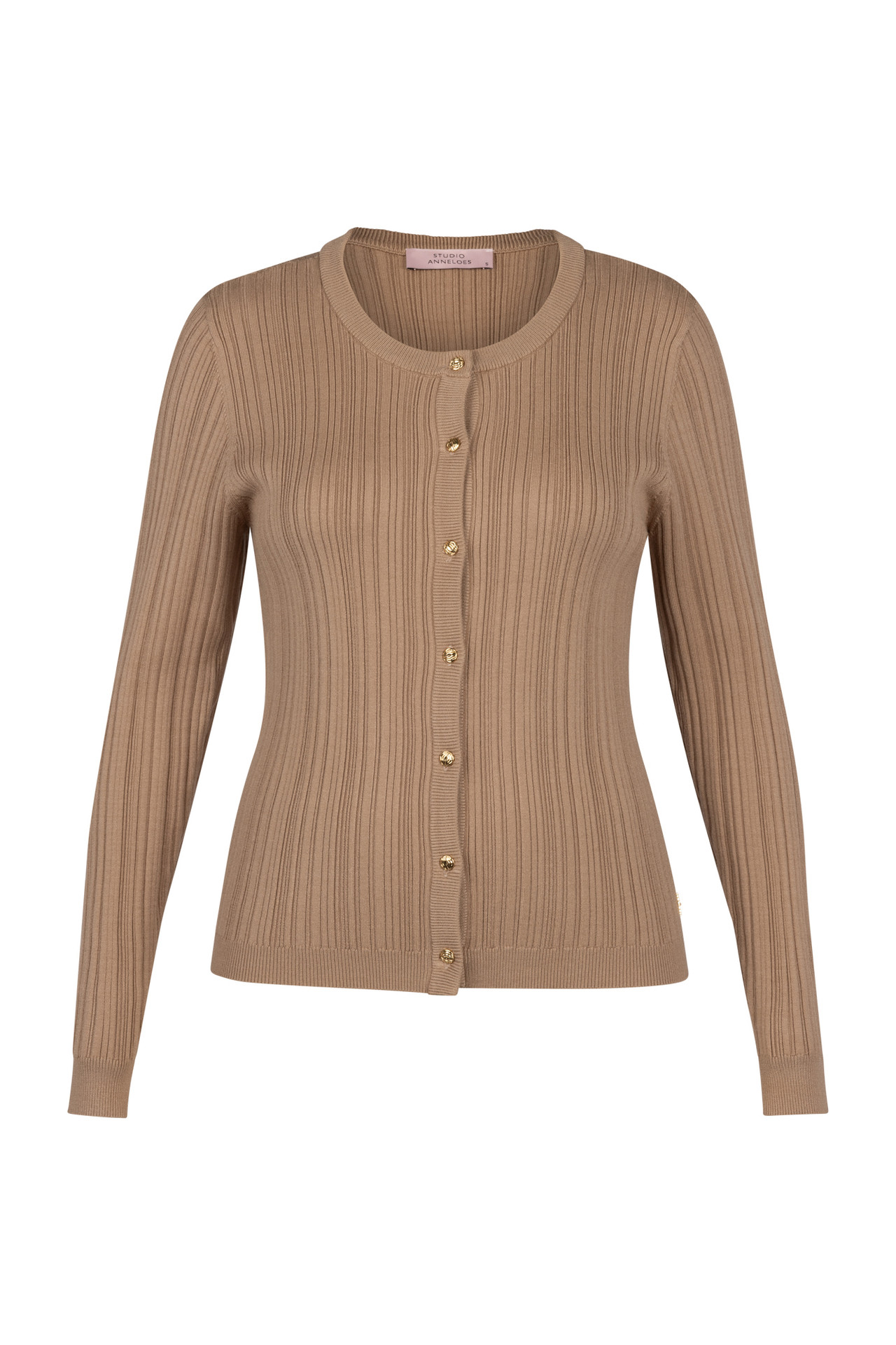 Studio Anneloes Ziva Rib Cardigan Latte