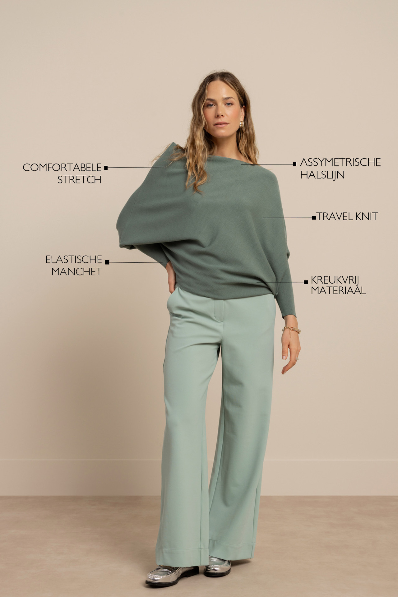 Studio Anneloes Linde Pullover Dark Sage Green
