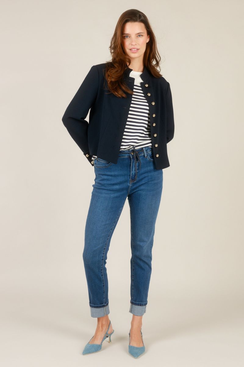 Yest Rima Essential Jeans Denim Stone Wash Blue
