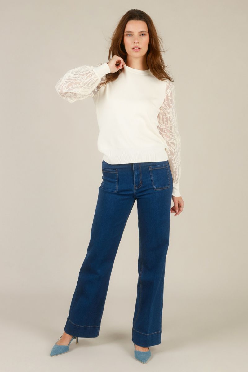 Yest Ilarie Top Antique White